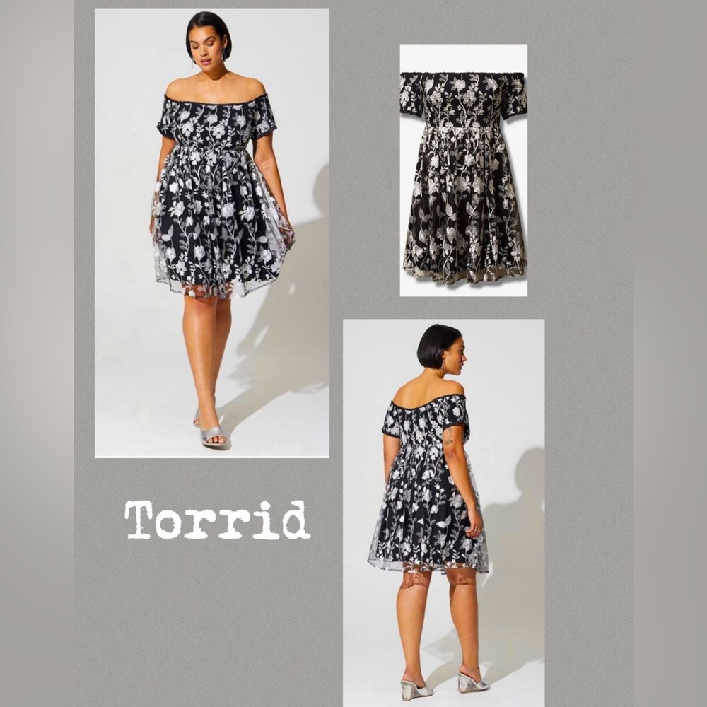 Mini Lace Smocked Dress by Torrid.